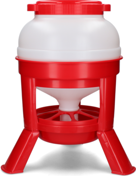 Pluimvee voertoren 20 l rood hopper op pootjes