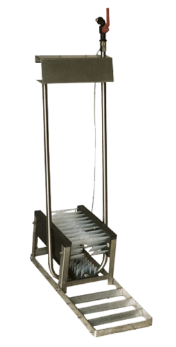 Laarzenrein 3 borstels laag RVS