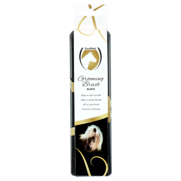 Excellent Horse Grooming Brush Medium zwart