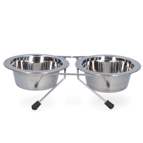 Voer en drinkbak RVS met standaard 200ml Ø 11cm